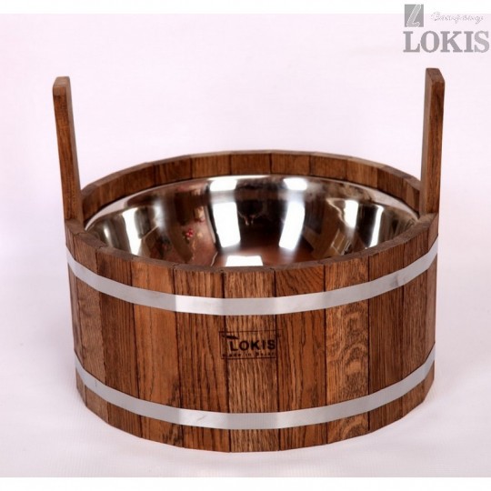 Шайка из дуба с пластиковой вставкой 8 л.