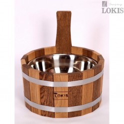 Ушат из дуба зебра с нержавеющей вставкой 3 л.