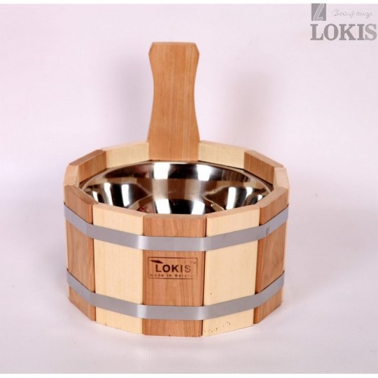 Шайка ольха-липа зебра 4л. с пластиковой вставкой