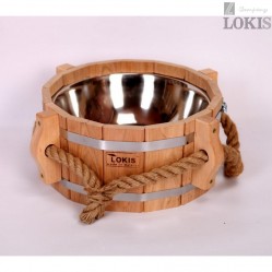 Шайка ольха с пластиковой вставкой, ручка канат (12 л.)