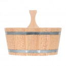 Ушат 3,5 л, с пластиковой вставкой, с орнаментом «Цветы», липа