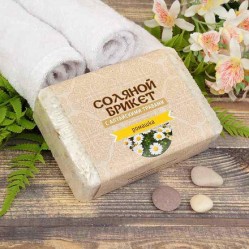 Соляной брикет , "Соляная баня" с Алтайскими травами "Ромашка" вес 1,35 кг для бани