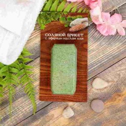 Соляной брикет «Соляная баня» Мини с эфирным маслом Ель вес 0,2 кг для бани