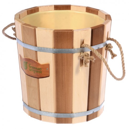 Запарник 12 л «Контраст» с пластиковой вставкой, липа (арт. 32420)