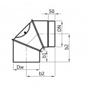 Колено 90° поворотное 3 секц. ф. 150 Darco