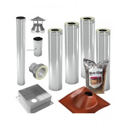 Комплект дымохода ф. 115 (430-0.8) Вертикальный с теплообменником и баком