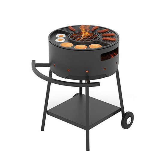 Мангал Везувий Дачник с чугунной плитой Gurman на подставке