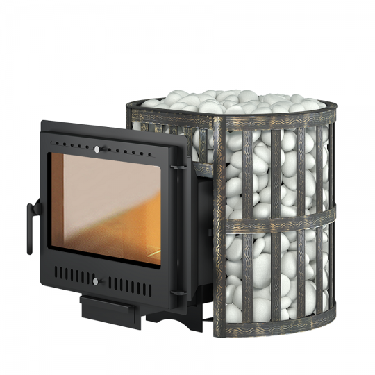 Печь для бани ЭТНА 24 (Панорама) "М" Ковка