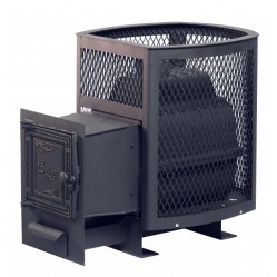 Печь банная чугунная "Сибирь-24". Универсальная чугунная дверца (сетка)