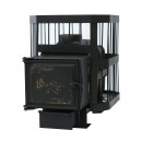 Печь банная чугунная "Сибирь-15". Чугунная дверца с ВТК (сетка)