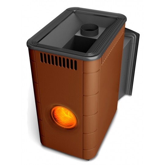 Печь для бани Аврора Inox Витра Иллюминатор терракота