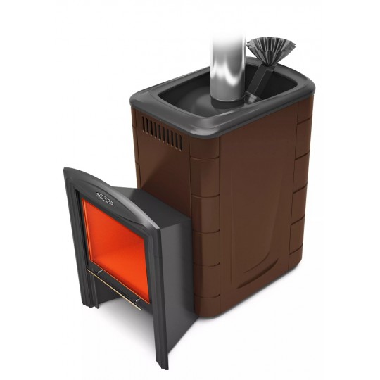 Банная печь Гейзер 2014 Inox Витра ЗК шоколад