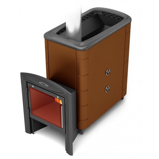 Банная печь Термофор Тунгуска XXL 2013 Inox Витра ТО терракота