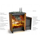 Банная печь Термофор Тунгуска XXL 2013 Inox Витра ТО терракота