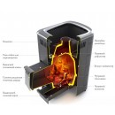 Чугунная печь для бани Термофор Тунгуска Cast Витра антрацит