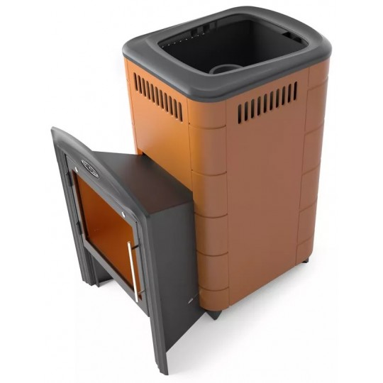 Чугунная печь для бани Термофор Тунгуска Cast Витра терракота