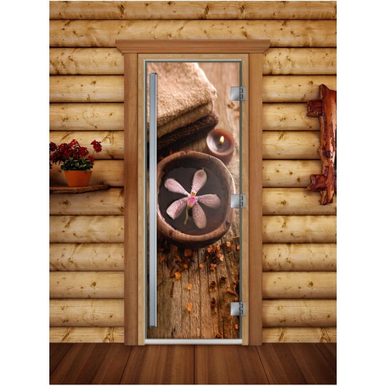 Дверь стеклянная Doorwood 1900x700 (Престиж, Фотопечать, коробка Ольха)