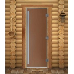 Стеклянная дверь для бани DoorWood Престиж (бронза матовая) 190х70