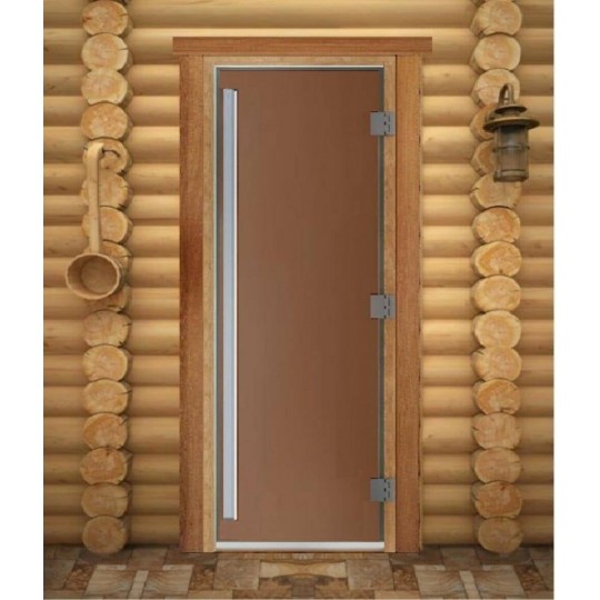 Стеклянная дверь для бани DoorWood Престиж (бронза матовая) 190х70