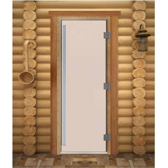 Дверь стеклянная Doorwood 1900x700 (Престиж, сатин, коробка Ольха)