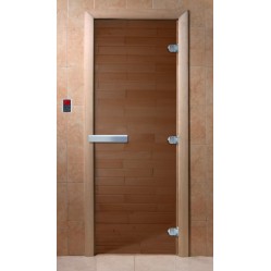 Дверь DoorWood 700x2000 "Теплый день" (бронза, коробка Ольха, алюминиевая ручка)