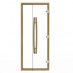 Sawo 700х1900 (прозрачная, коробка кедр, изогнутая ручка) 741-4SCD-1