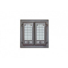 302 LK Дверца каминная 2-х створчатая с решеткой (410х410)