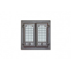 302 LK Дверца каминная 2-х створчатая с решеткой (410х410)