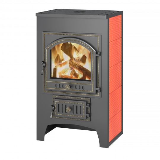 Печь-камин Везувий ПК-01 (205) c плитой красный