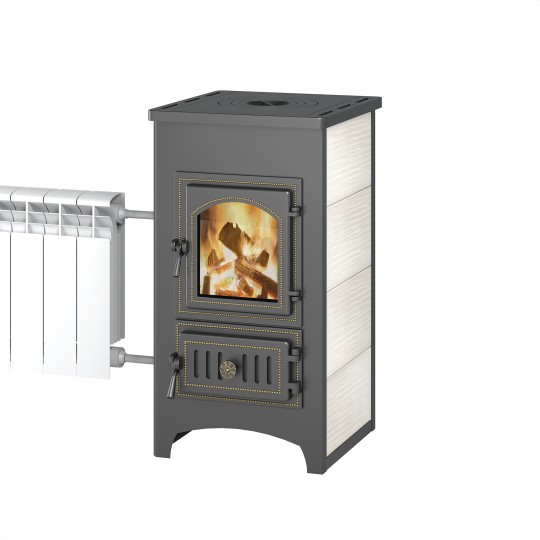 Печь-камин Везувий ПК-01 (270) c плитой и Т/О бежевый