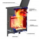 Печь-Камин Везувий ПК-04 (240) с плитой бежевый
