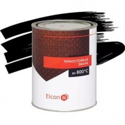 Эмаль ELCON термостойкая, черная, 1 л