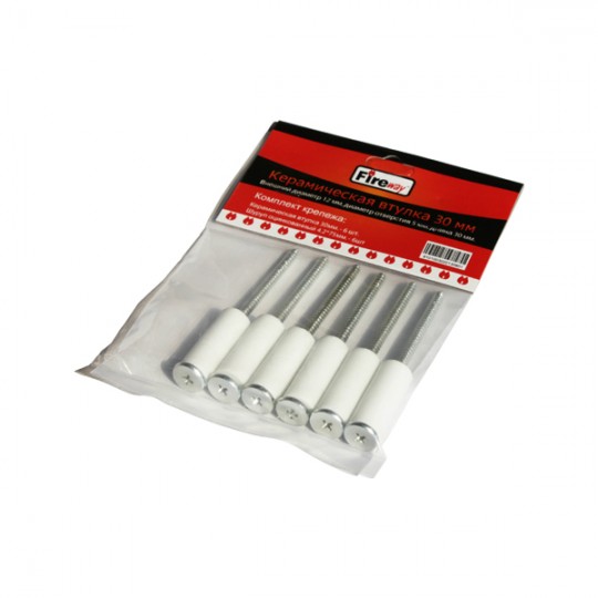 Втулка керамическая "МОНТАЖНЫЙ КОМПЛЕКТ 6шт" (Втулки+саморезы)