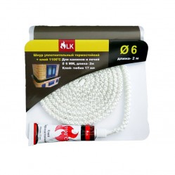 Шнур термостойкий (2 м/п)  6 мм + клей 17мл